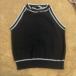 Black and White Sleeveless Blouse